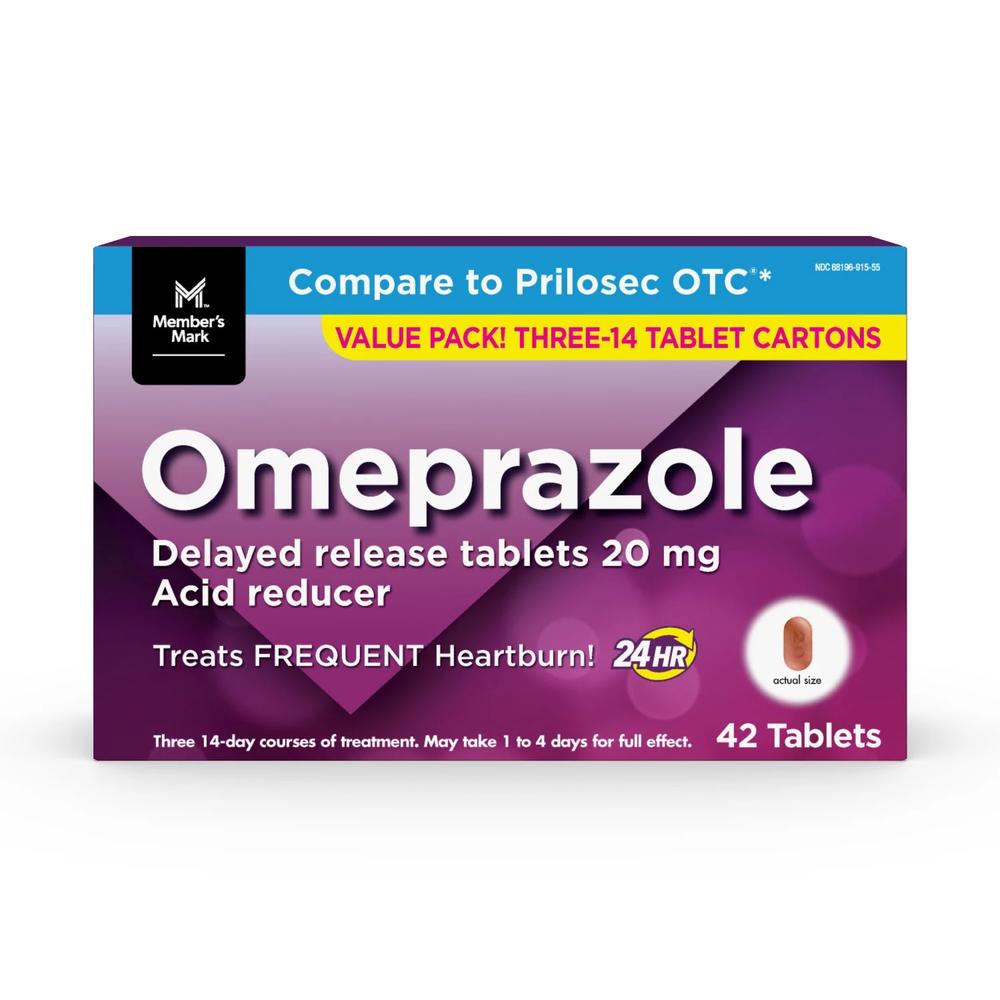 Member's Mark Omeprazole Delayed Release Tablets 20 mg., 42 Count