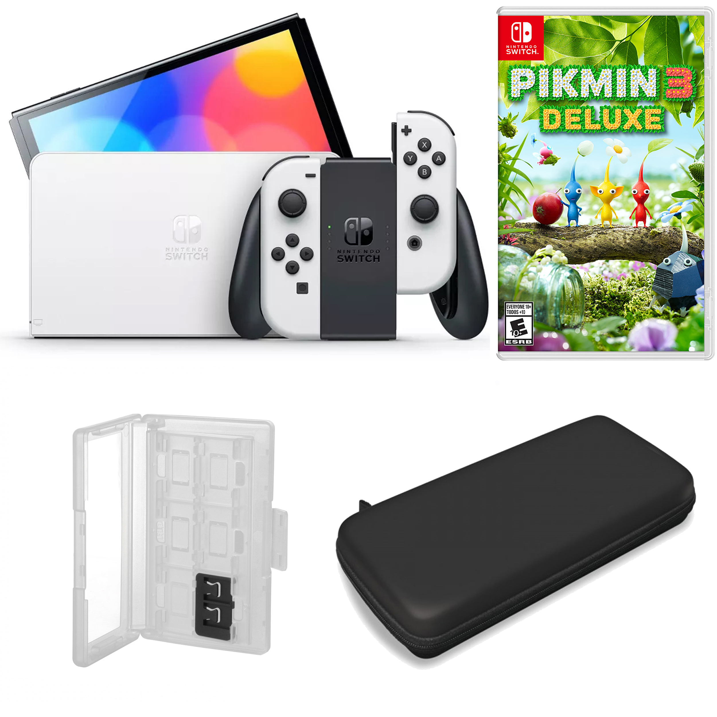 Nintendo Switch OLED in White with Pikmin 3 and Accessories