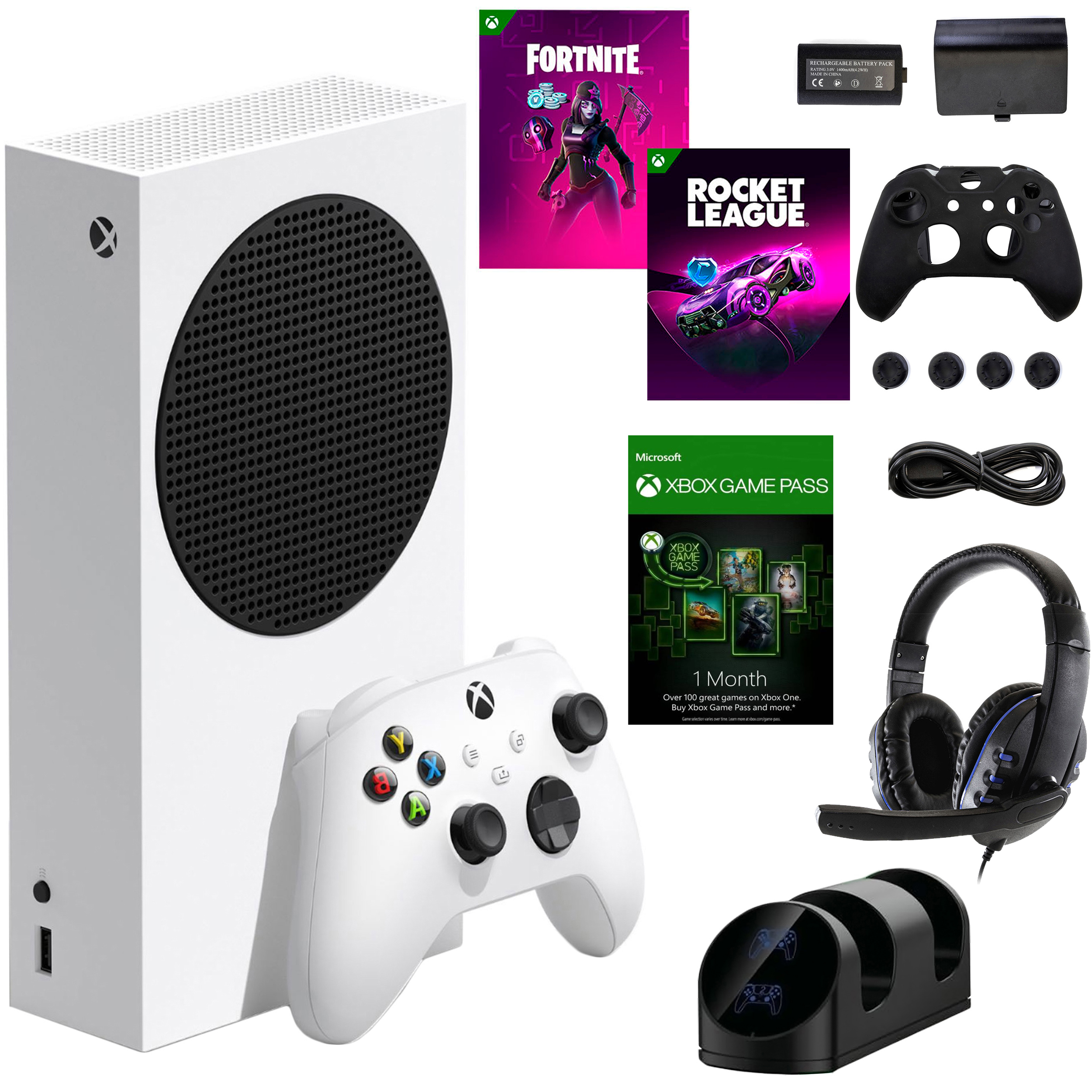 Xbox Series S Console with Headset, Game Pass a nd Voucher 