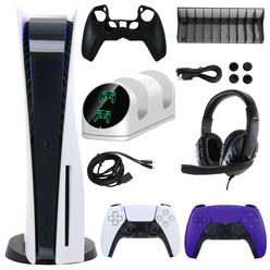 Sony PlayStation 5 Core with Extra Purple Dualsense Controller and Accessories Kit (PS5, PlayStation Disc Version)