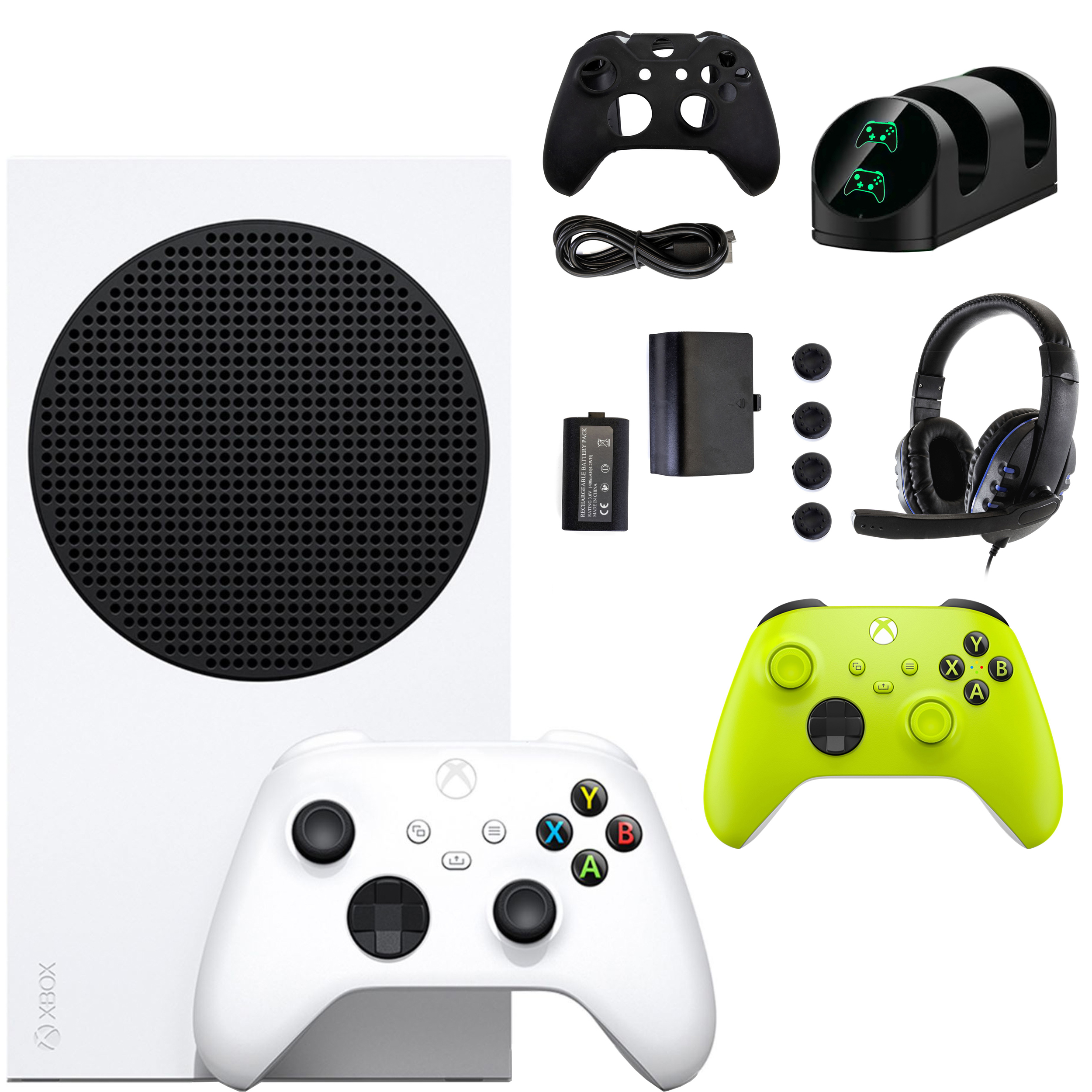 Microsoft Xbox Series S Console with Extra Green Controller Accessories Kit