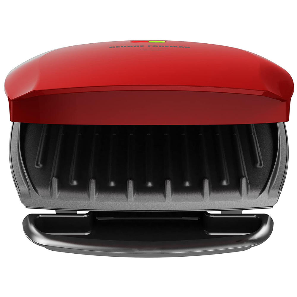 George Foreman 5 Serving Nonstick Grill and Panini in Red with Drip Pan