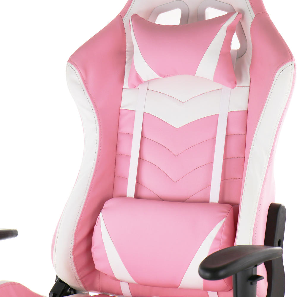 GameFitz Gaming Chair in Pink and White