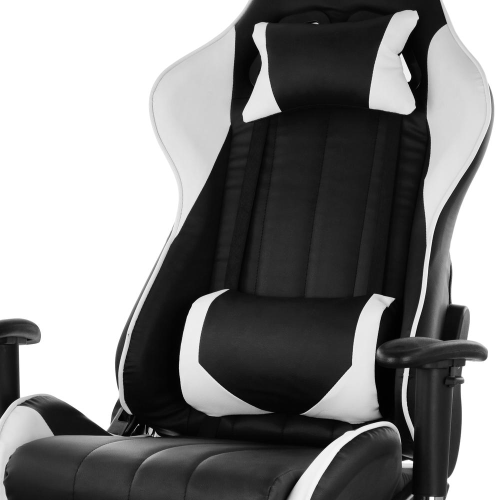 GameFitz Gaming Chair in Black and White Trim