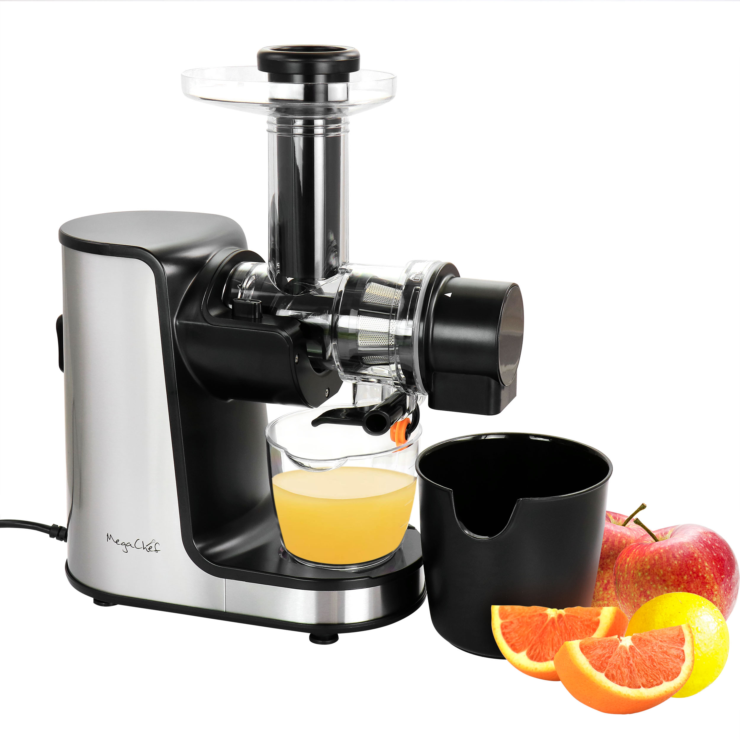 MegaChef MCSJ-111 Masticating Slow Juicer Extractor with Reverse Function&#44; Cold Press Juicer Machine with Quiet Motor