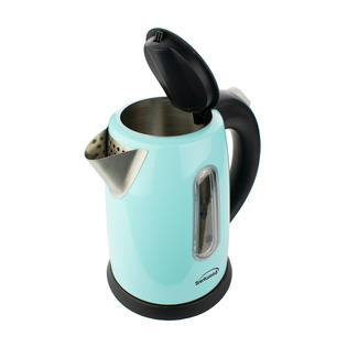970114780M Brentwood 1 Liter Stainless Steel Cordless Electric Kettle in  Blue