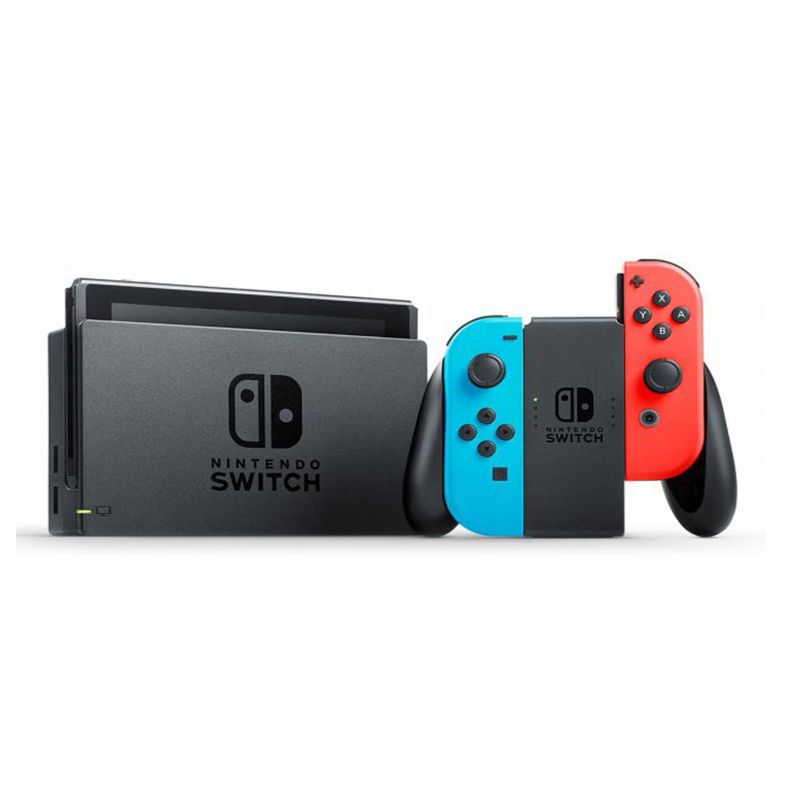  Nintendo Joy-Con (L/R) - Neon Red/Neon Blue : Video Games