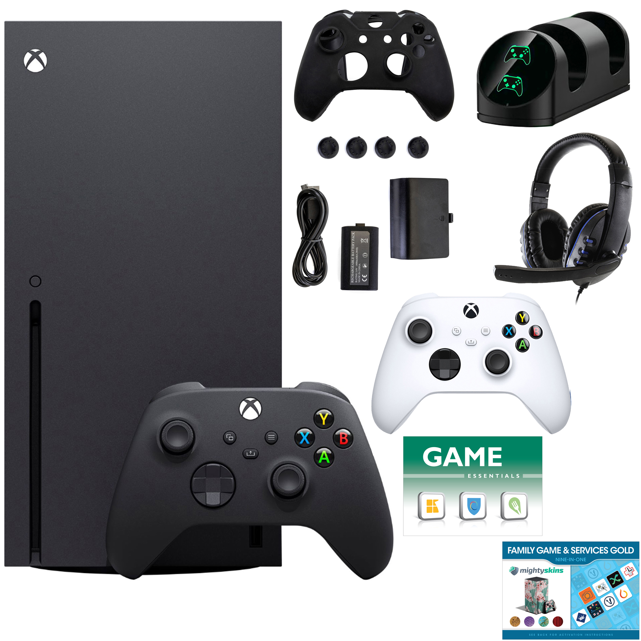 Microsoft Xbox Series X 1TB Console with Extra White Controller Accessories Kit and 2 Vouchers