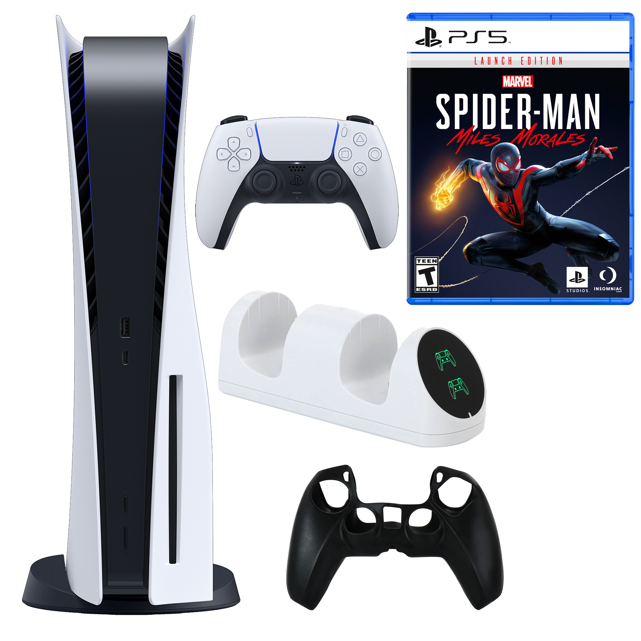 Sony PlayStation 5 Console with Spiderman Miles Morales Game and Accessories