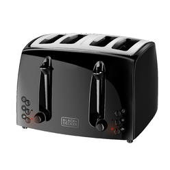 BLACK+DECKER Black and Decker 4-Slice Toaster with Extra Wide Slots in Black