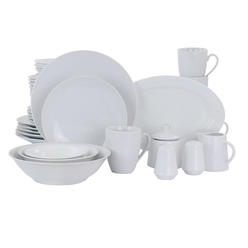 Gibson Home Classic Pearl Fine Ceramic 39 Piece Dinnerware Set in White