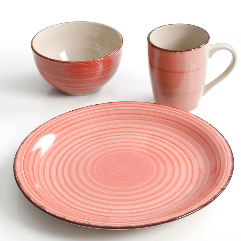 Gibson Home Color Vibes Pastel 12 Piece Stoneware Dinnerware Set in Assorted Colors