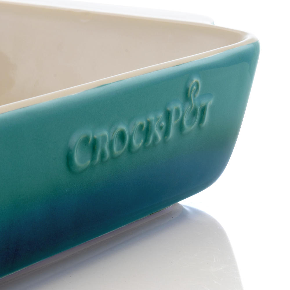 Crock-Pot Crock Pot Artisan 4 Quart Rectangular Stoneware Bake Pan in Gradient Teal