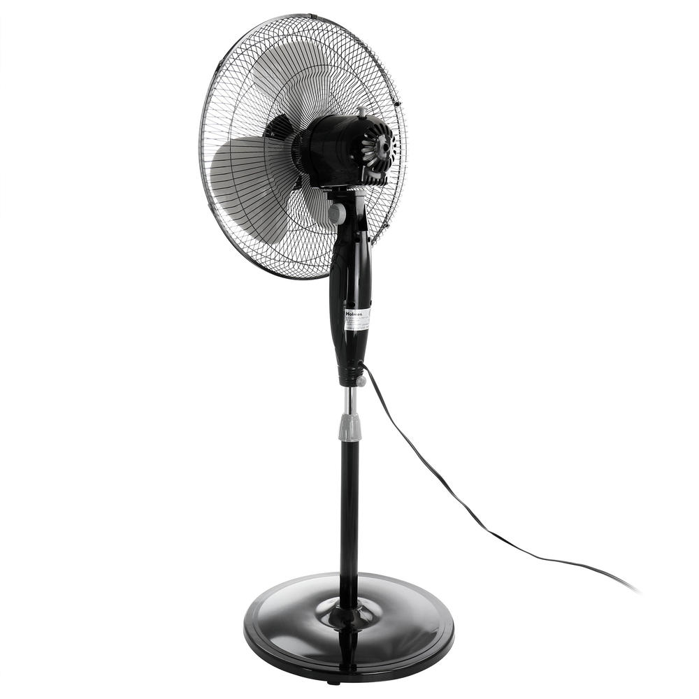 Holmes Oscillating 16 Inch Blade Stand Fan with Metal Grill in Black