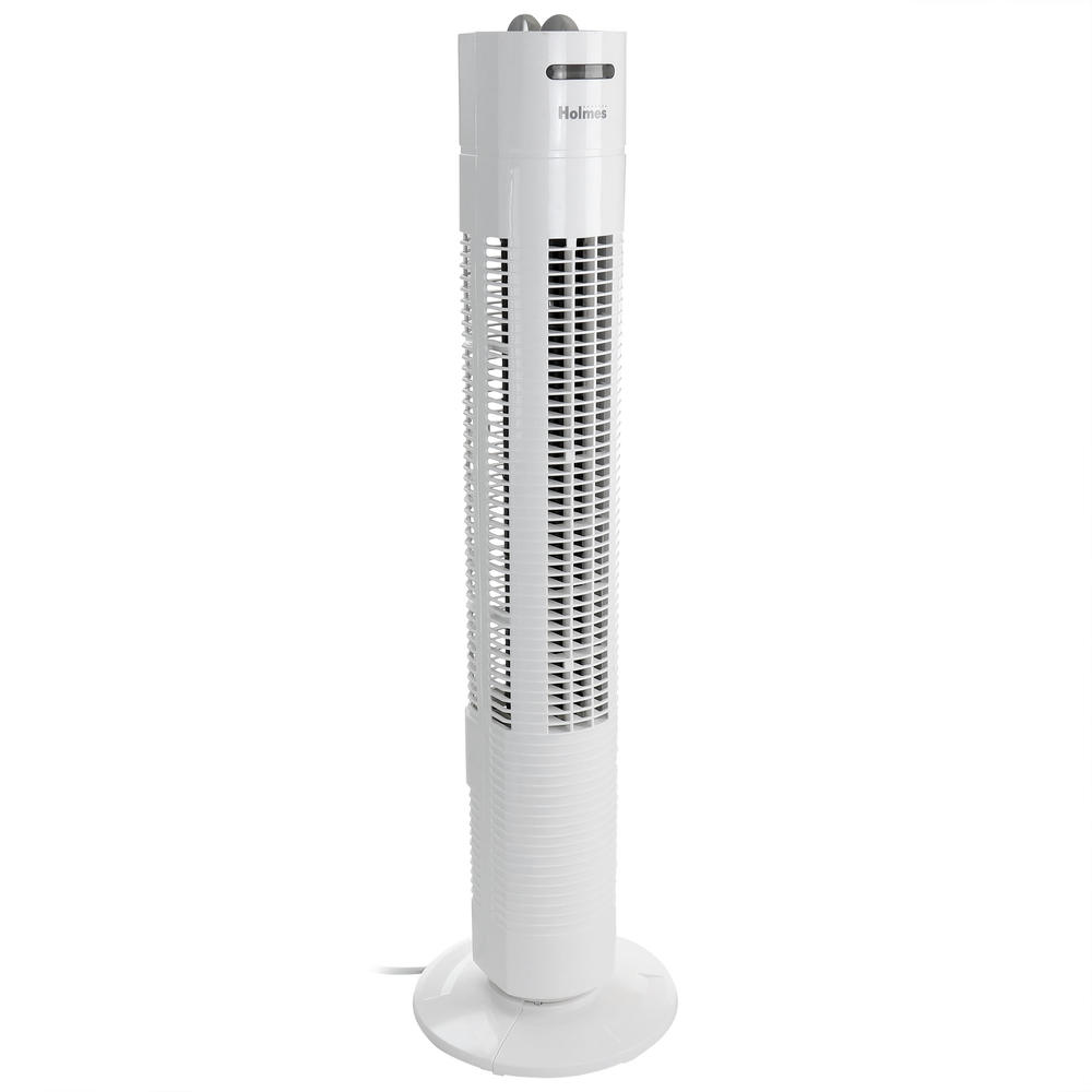 Holmes 31 Inch Oscillating Tower Fan with 3 Speed Settings in White
