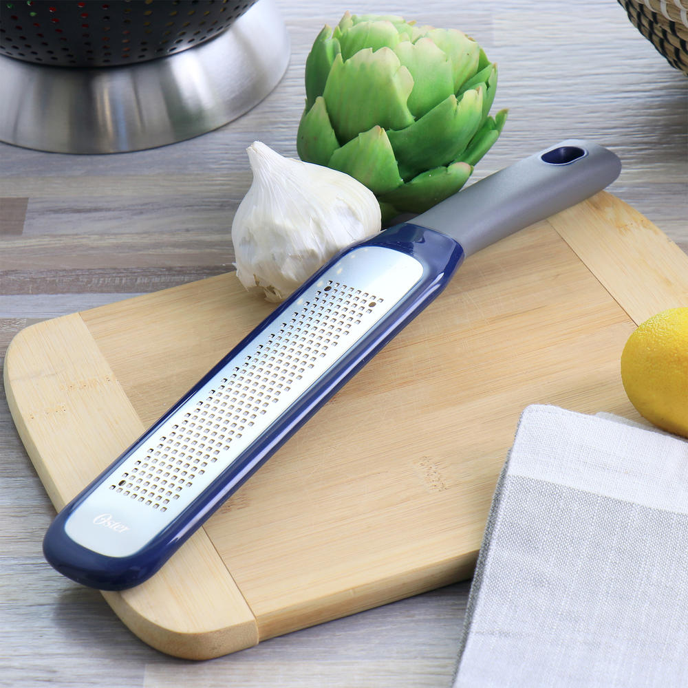 Oster Bluemarine Stainless Steel Long Grater with Plastic Handle in Blue