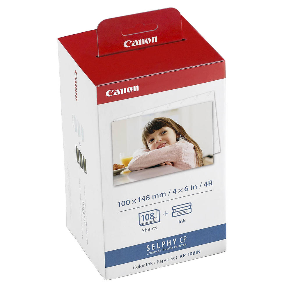 Canon KP-108IN Selphy Color Ink 4x6 Paper Set 3115B001 for SELPHY CP910 CP900