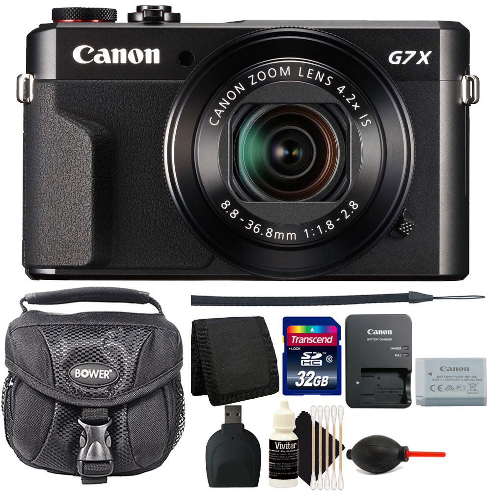 Canon G7X Mark II PowerShot 20.1MP Digital Camera Black with 32GB Accessory Kit