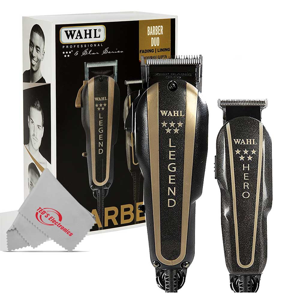WAHL Professional Trimmer HERO & Hair Clipper LEGEND 5 Star Barber Combo 8180