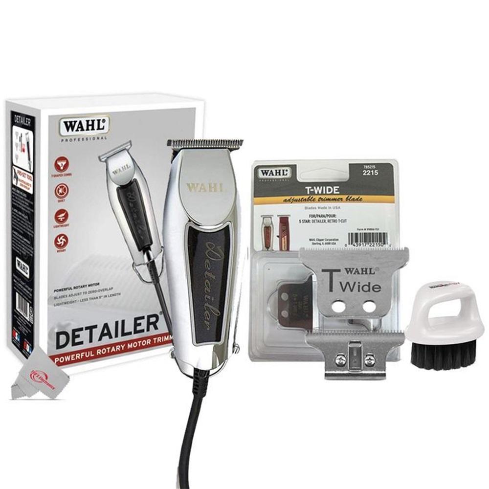 Wahl Professional Detailer Powerful Rotary Motor Trimmer Zero-Overlap T-Shaped Blade with T Wide Adjustable Trimmer Blade Set #