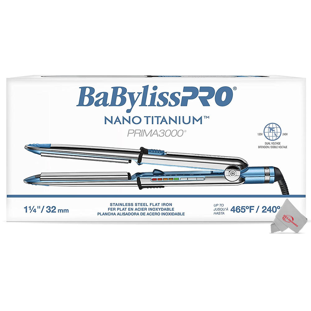 Babyliss Pro BaBylissPRO Nano Titanium PRIMA3000 1.25 Inch Ionic Hair Straightener BNT3000TUC