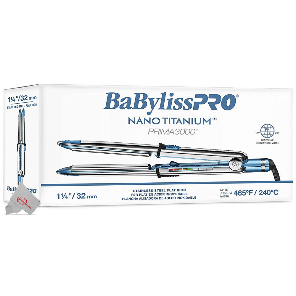 Babyliss Pro BaBylissPRO Nano Titanium PRIMA3000 1.25 Inch Ionic Hair Straightener BNT3000TUC