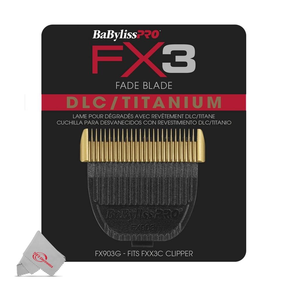 BaByliss Pro FX3 DLC Titanium Fade Replacement Blade Fits FXX3C Clipper #FX903G - 5 Count