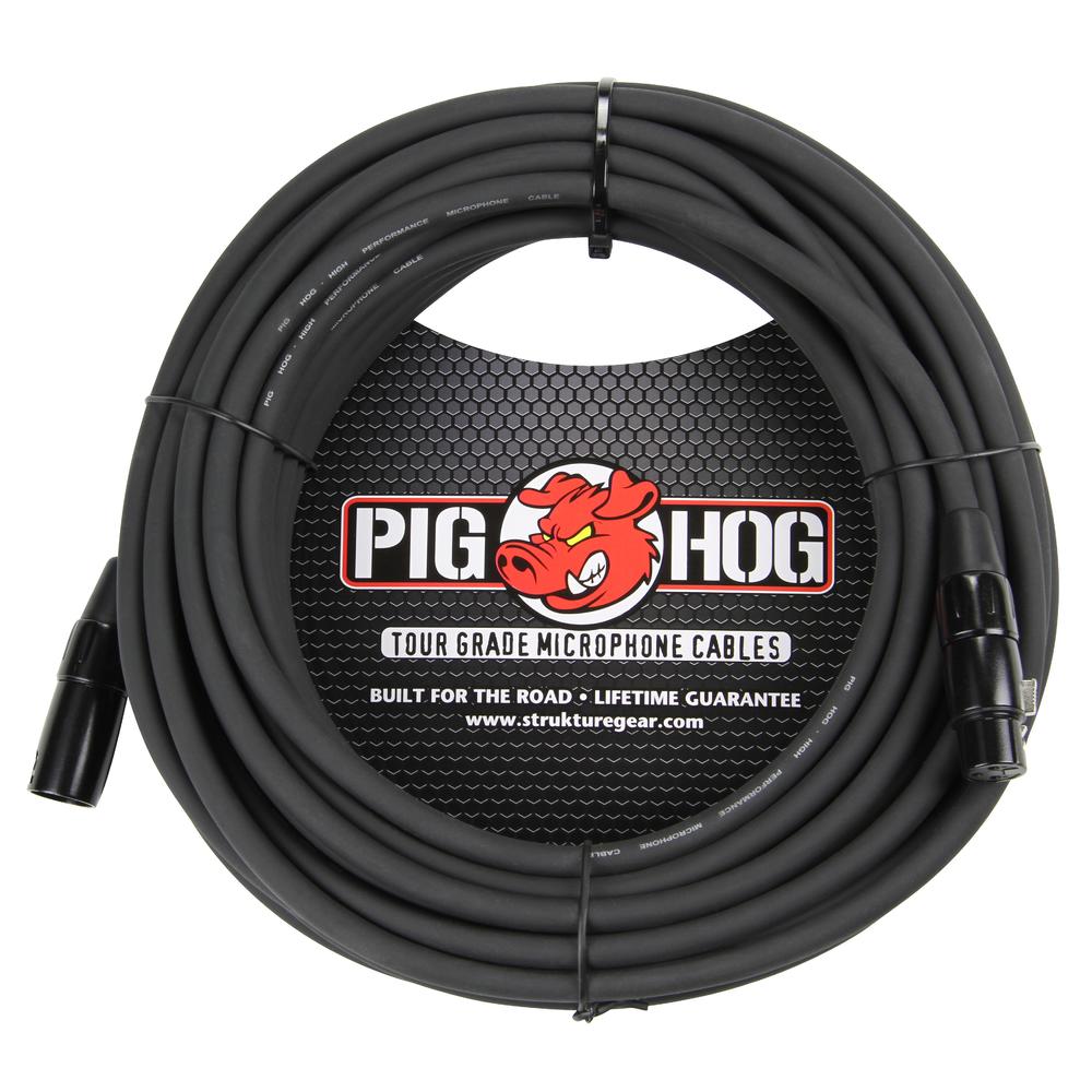 Pig Hog 8mm XLR Microphone Cable Male to Female 30 Ft Fully Balanced Premium Mic Cable