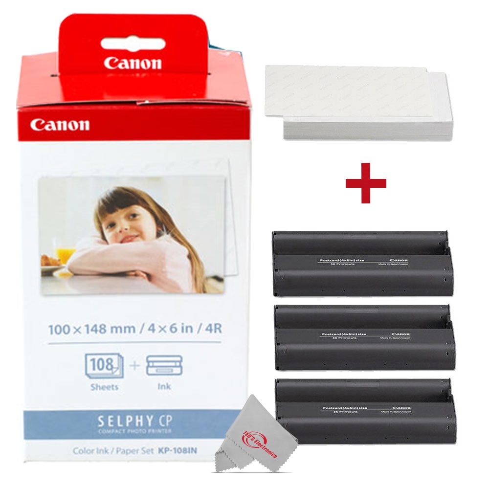Canon 5 Pack Canon KP-108IN Selphy Color Ink 4x6 & Paper Set for SELPHY CP910 CP900