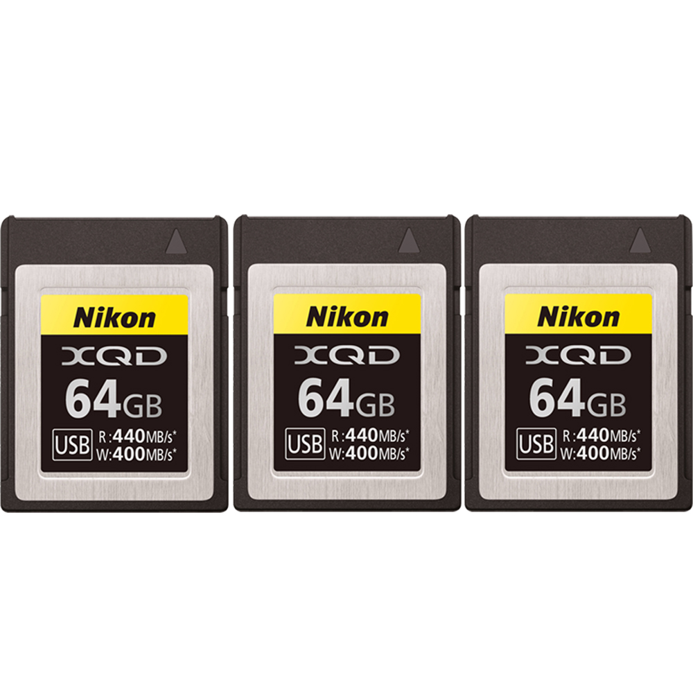 Nikon 3x Nikon 64GB XQD 440MB/s High Speed Memory Card