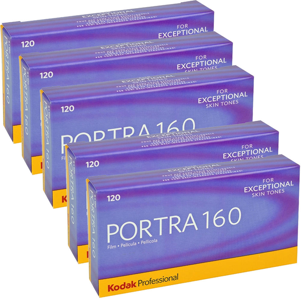 KODAK 5 Packs of Kodak Portra 160 Color Negative Film ISO 160, Size 120, Pack of 5