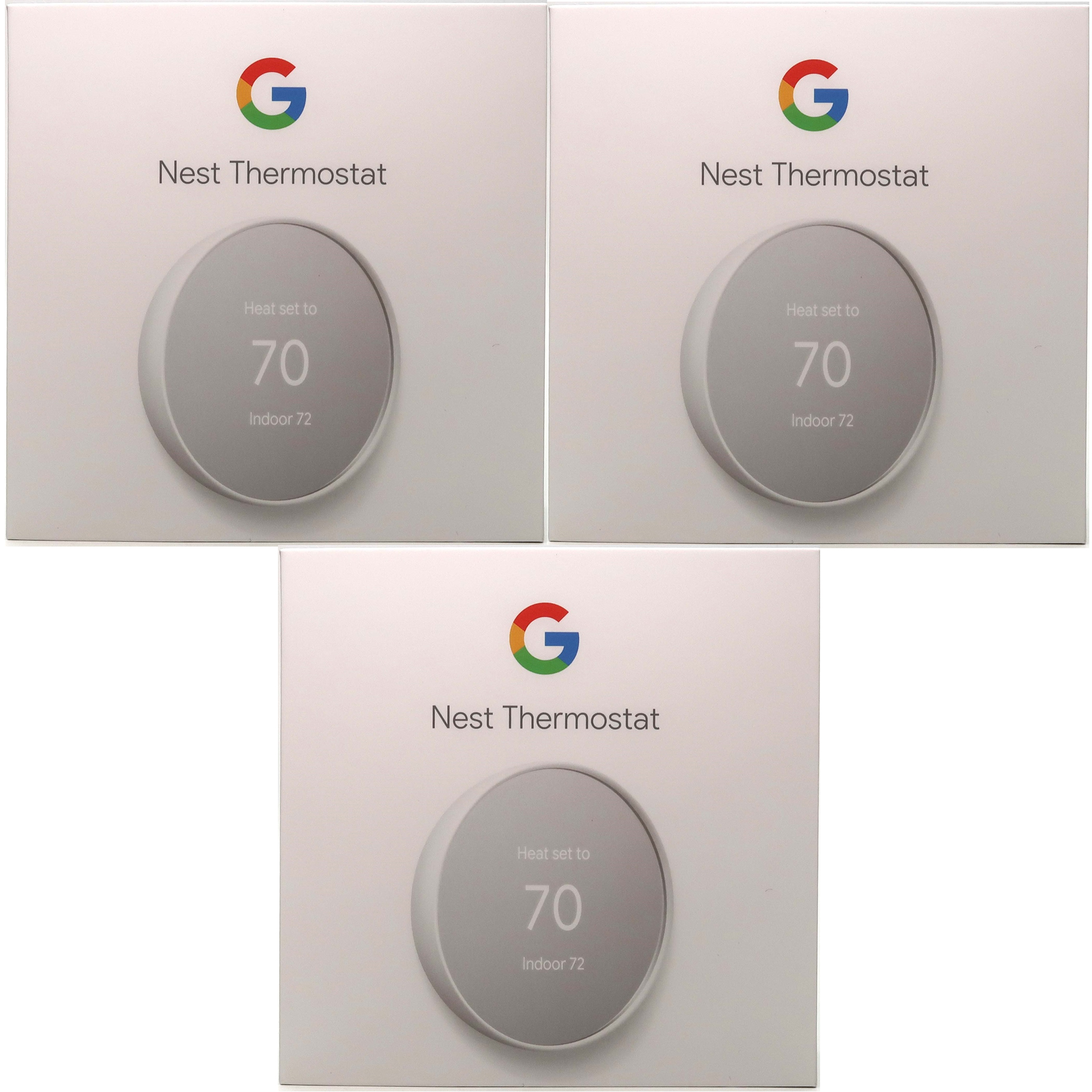 Google Nest Three Units Google Nest Smart Programmable Wifi Thermostat for Home Snow