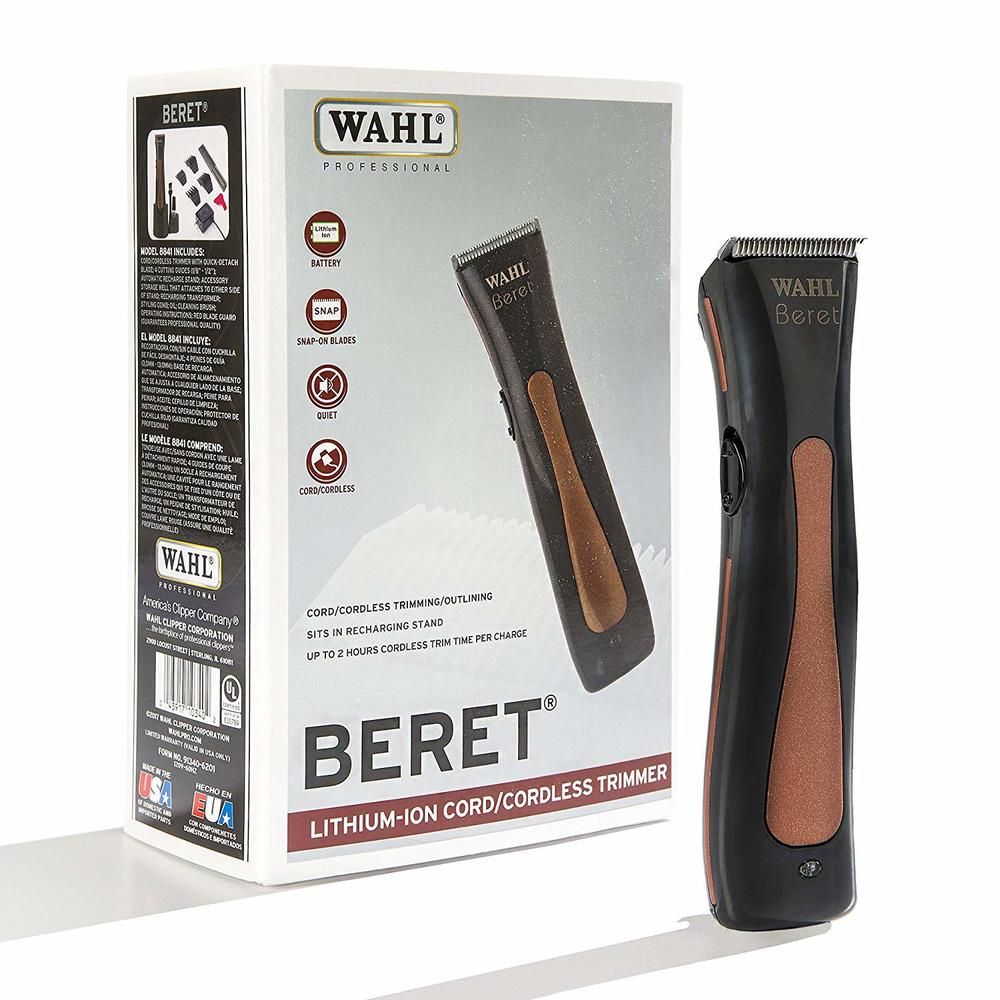 Wahl Professional Beret Lithium Ion Cord / Cordless Trimmer 8841 with Large Styling Comb