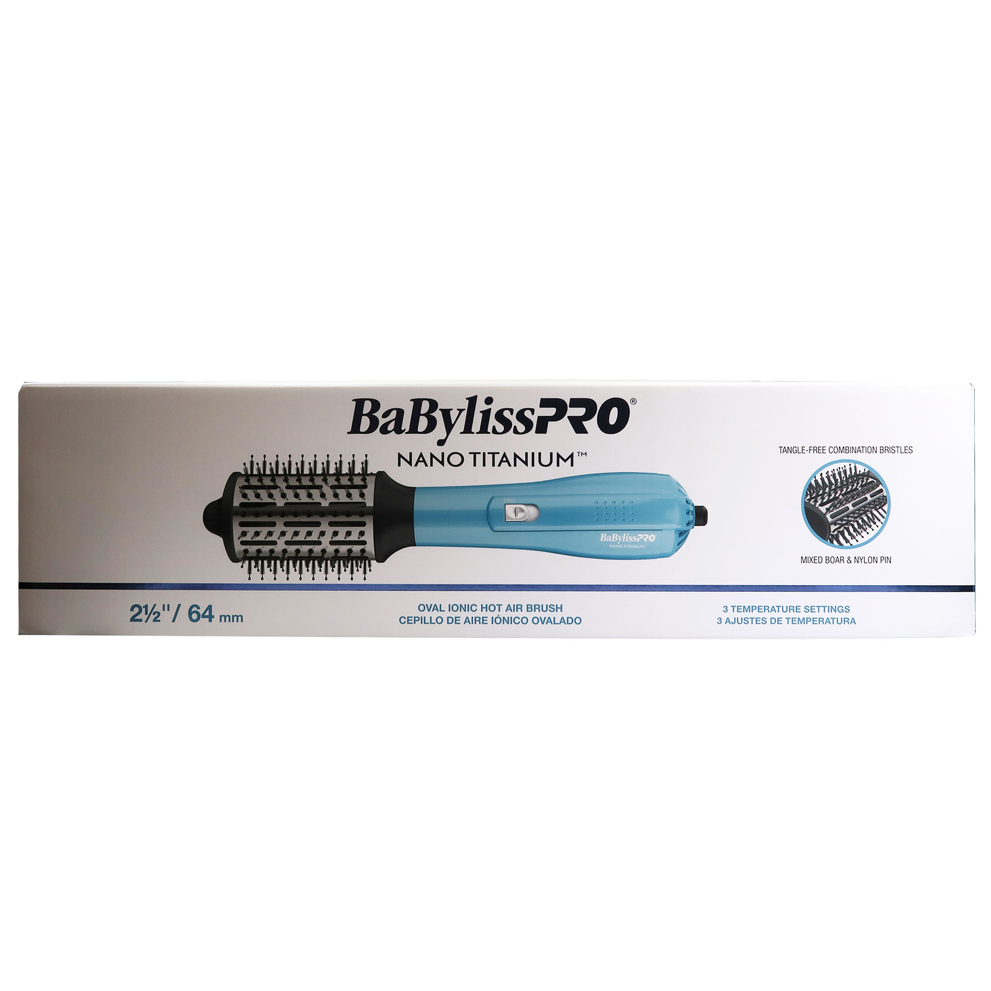 BaByliss Pro Nano Titanium Oval Ionic Hot Air Brush - 2-1/2" #BNTHB250
