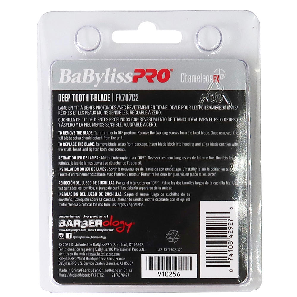 BaByliss Pro Replacement Titanium Deep Tooth T-Blade #FX707C2 - 5 Count