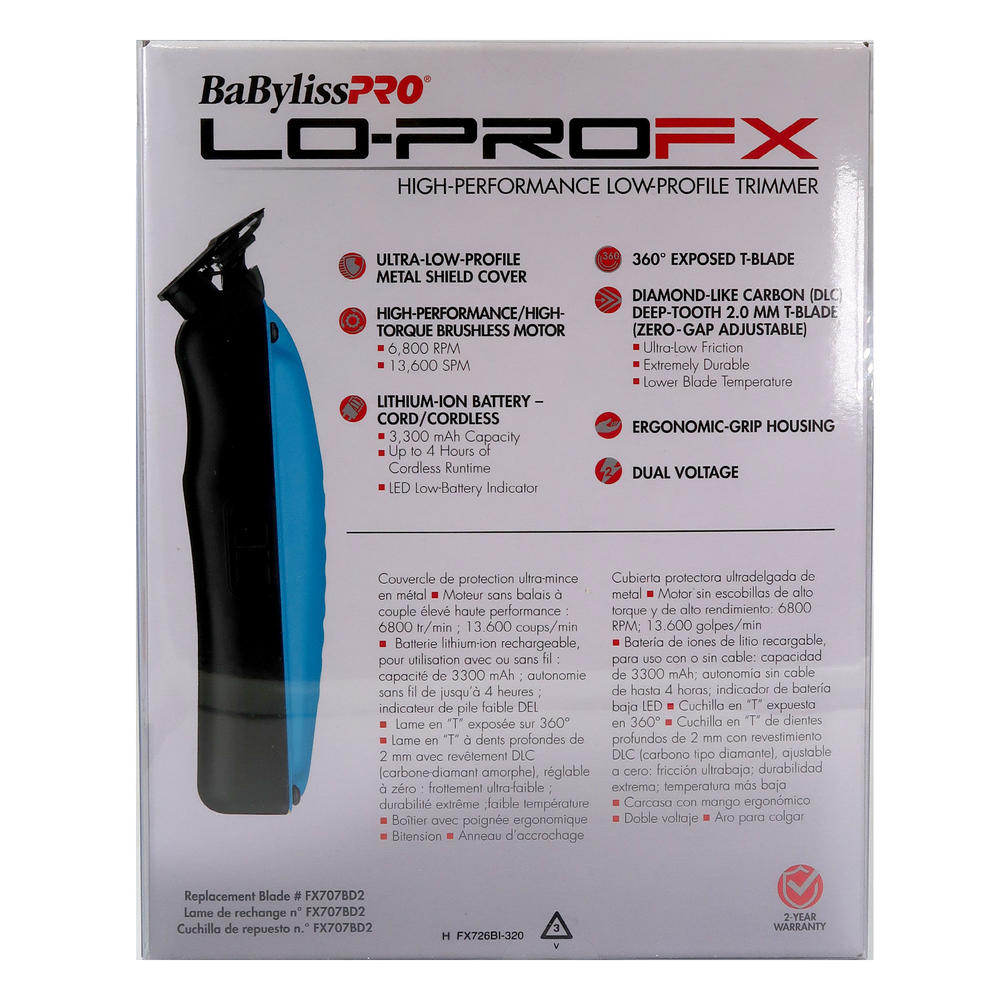 BaBylissPRO Influencer Limited Edition LO-PRO FX Cordless Trimmer (Nicole Renae) Blue #FX726BI