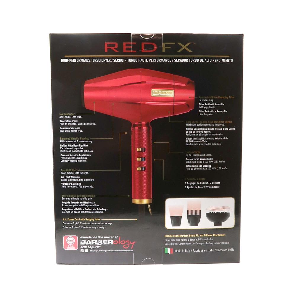 BaBylissPRO BaByliss Pro Influencer Collection REDFX Dryer - Hawk the Barber Prodigy Red #FXBDR1