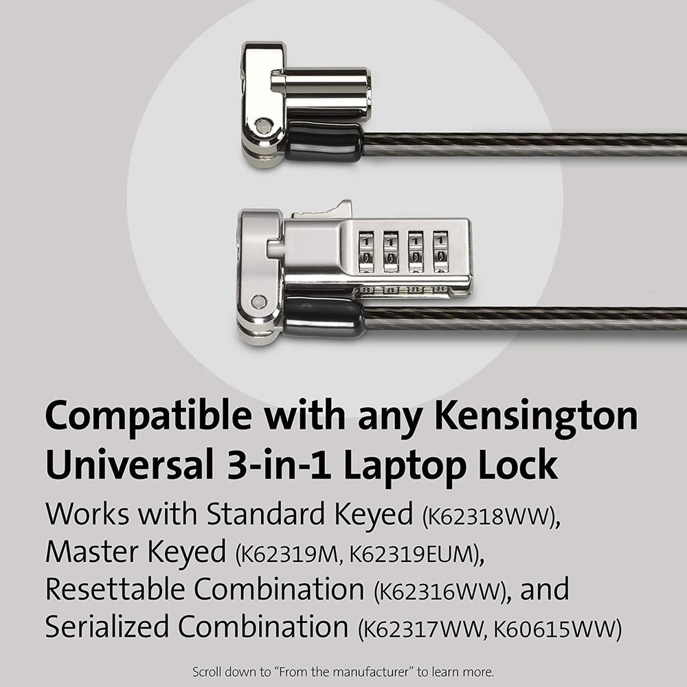Kensington Universal 3-in-1 Laptop Lock - Lock Adapter Kit (K62315WW)