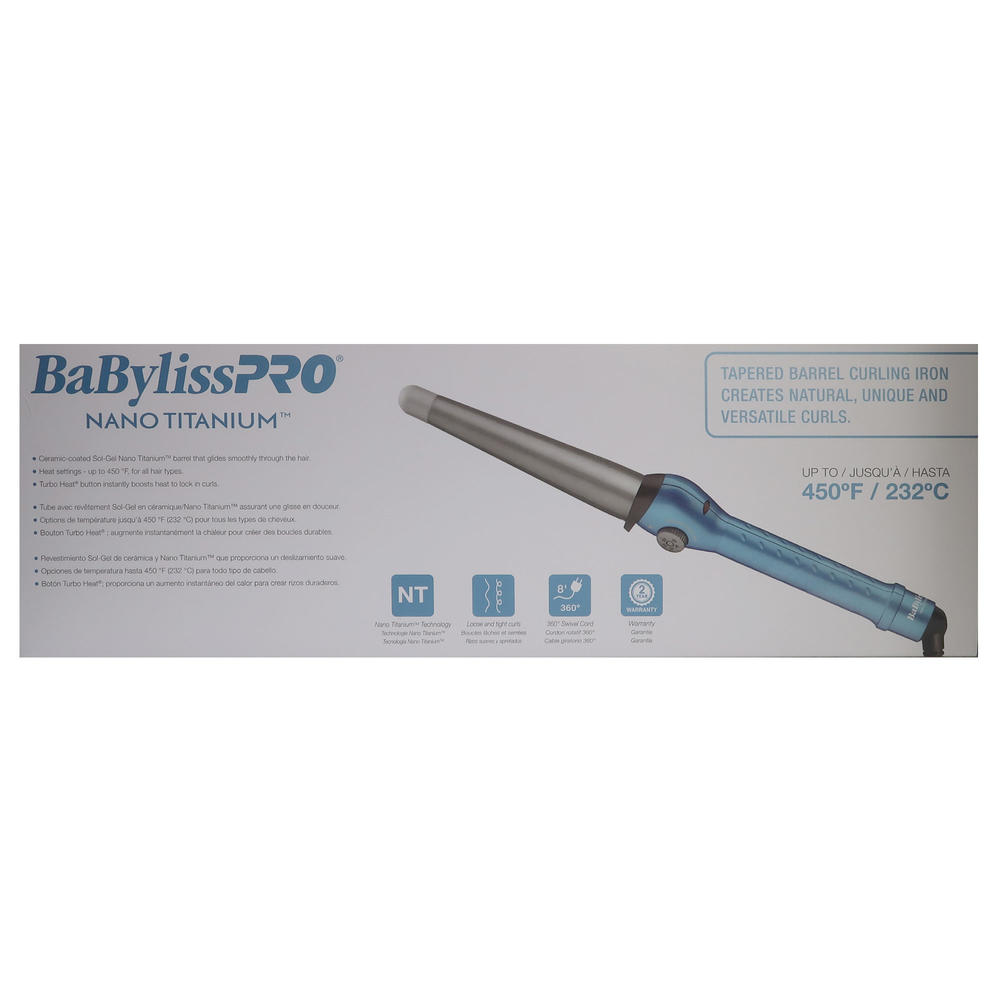BaBylissPRO BaByliss Pro Nano Titanium Conicurl Iron 1¼ - ¾" #BNT125TB