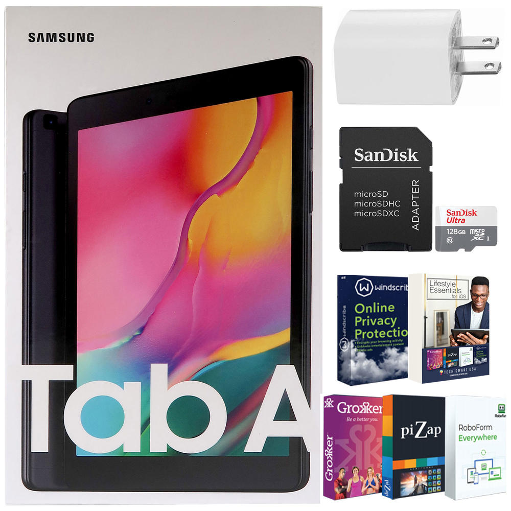 Samsung Galaxy Tab A 8.0" T295 LTE (32GB) Tablet with Lifestyle Essentials Software Bundle
