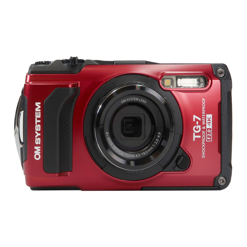 OM Sytem OM SYSTEM Tough TG-7 Digital Camera (Red) with Small Camcorder Case