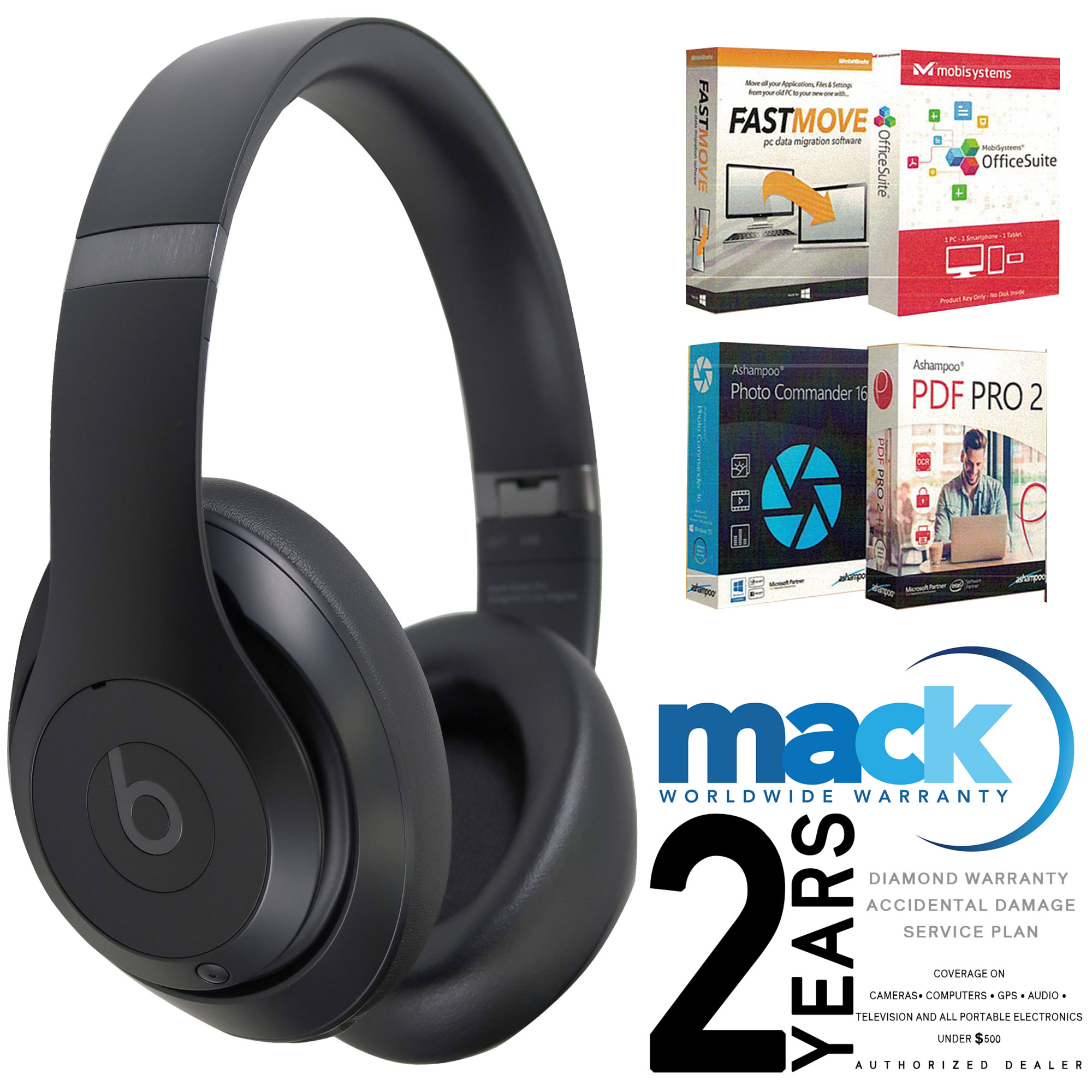Beats Studio Pro Wireless Over-Ear Headphones Black with 2yr Diamond Mack Warranty and Software