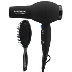 BaBylissPRO Babyliss Pro Ceramic Xtreme Hair Dryer with Conair Pro Ergo-Grip Detangler Brush for All Hair Types