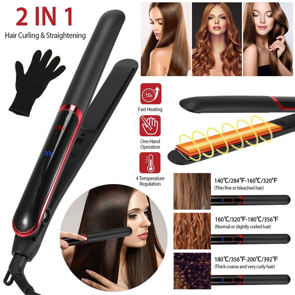 handbird Professional 2 in 1 Twist Hair Straightener Hair Curling  Straightening Iron Curl