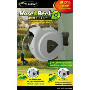 Rl Flo Master 65hr8 Retractable Garden Water Hose Reel W Nozzle Wall Mounted Swivel Storage 65 Ft