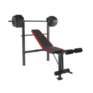 Cap Barbell Cap Strength Standard Combo Bench With 100 Lb Weight Set Black