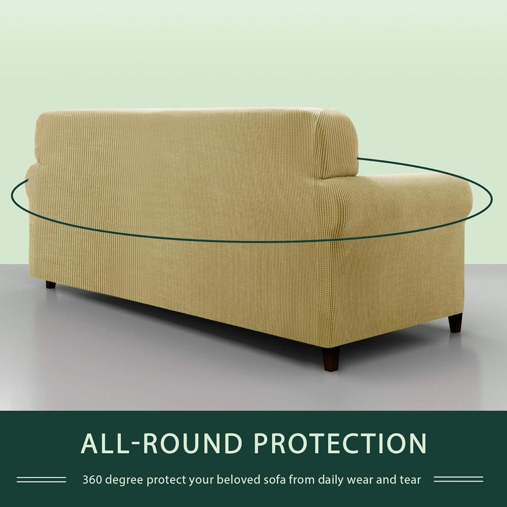 CHUNYI Stretch Sofa Slipcover 2-Piece Couch Cover Furniture Protector, Settee Coat Soft with Elastic Bottom