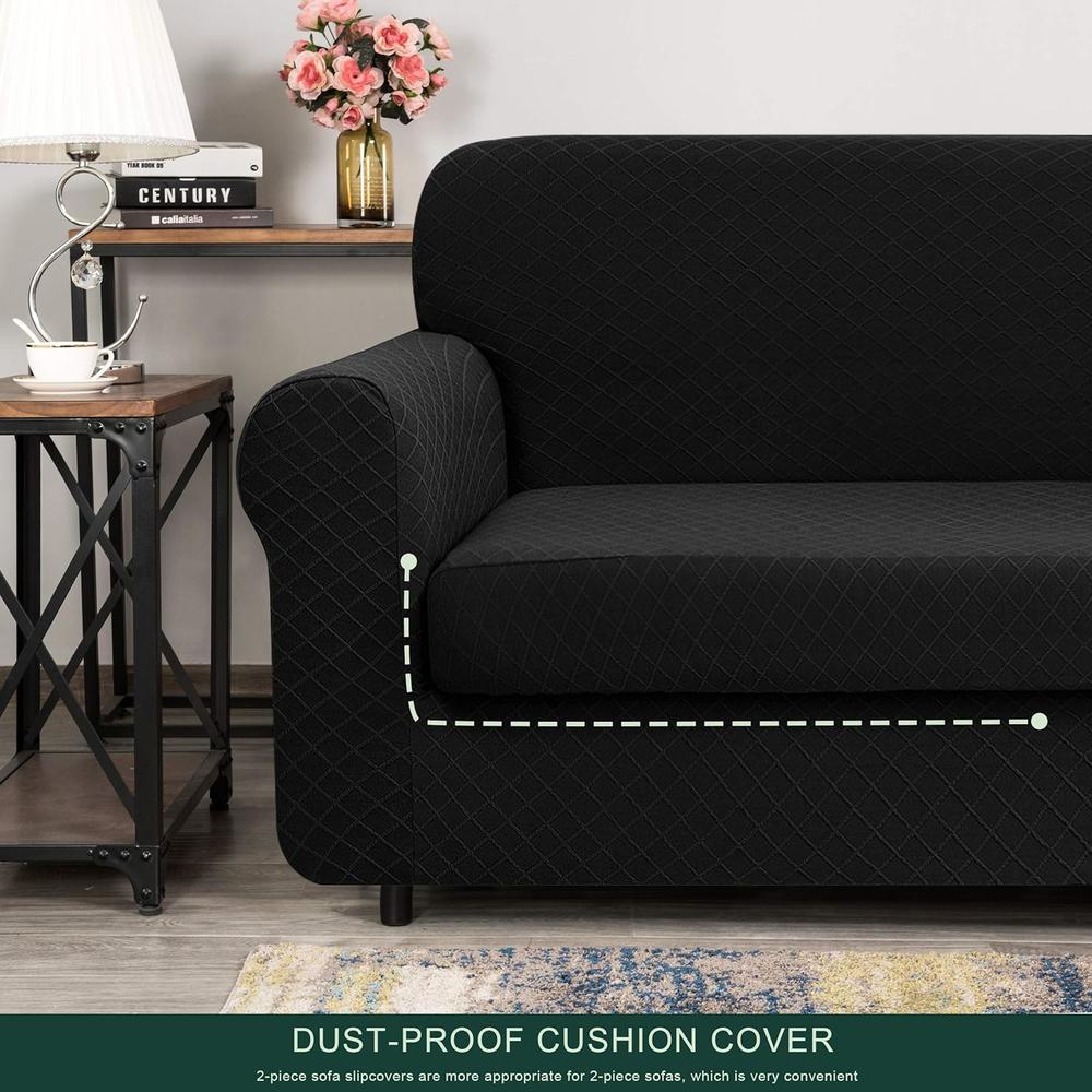 CHUN YI Stretch Sofa Slipcovers 2-Piece Couch Cover Furniture Protector(Small)