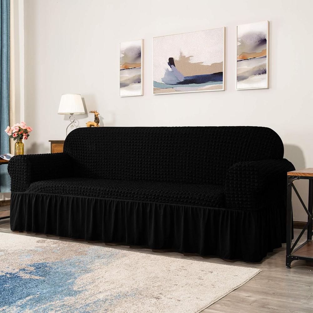 CHUN YI Universal Sofa Slipcover with Skirt 1-Piece Fitted Couch Cover All-Purpose Furniture Protector, Washable High Elastic
