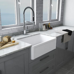 Deervalley 30 White Rectangle Farmhouse Kitchen Sink Apron Single Bowl Kitchen Sinks Deervalley 30 White Rectangle Farmhouse Kitchen Sink Apron Single Bowl Kitchen Sinks